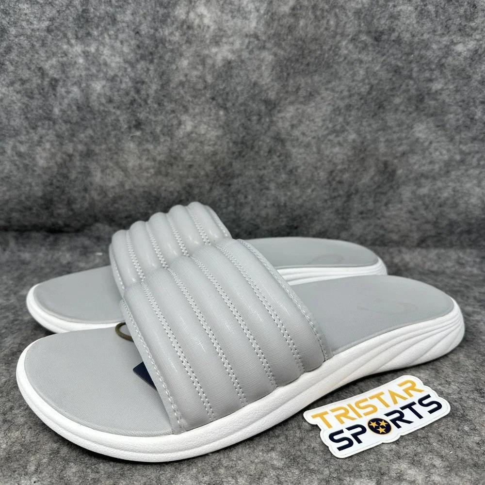 OluKai Komo Slide Sandals Mens Size 14 Gray Mist Grey Comfort 10531-DWDW